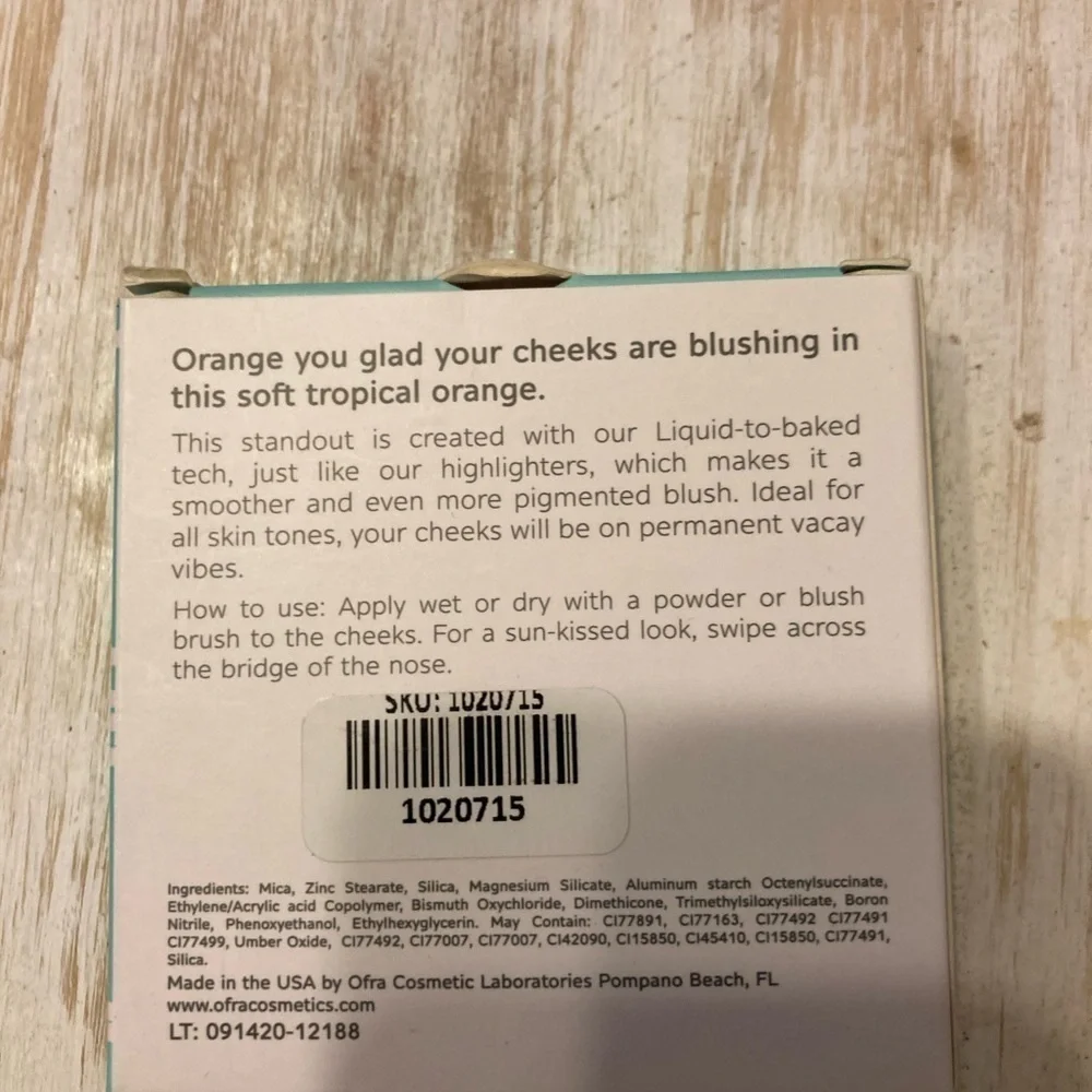 OFRA Cosmetics Blush Mai Tai (Tropical‎ Orange) 0.35 oz. NWB